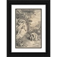thumbnail image 1 of Gerard Hoet 11x14 Black Ornate Wood Framed Double Matted Museum Art Print Titled: Moses and the Burning Bush, 1 of 5