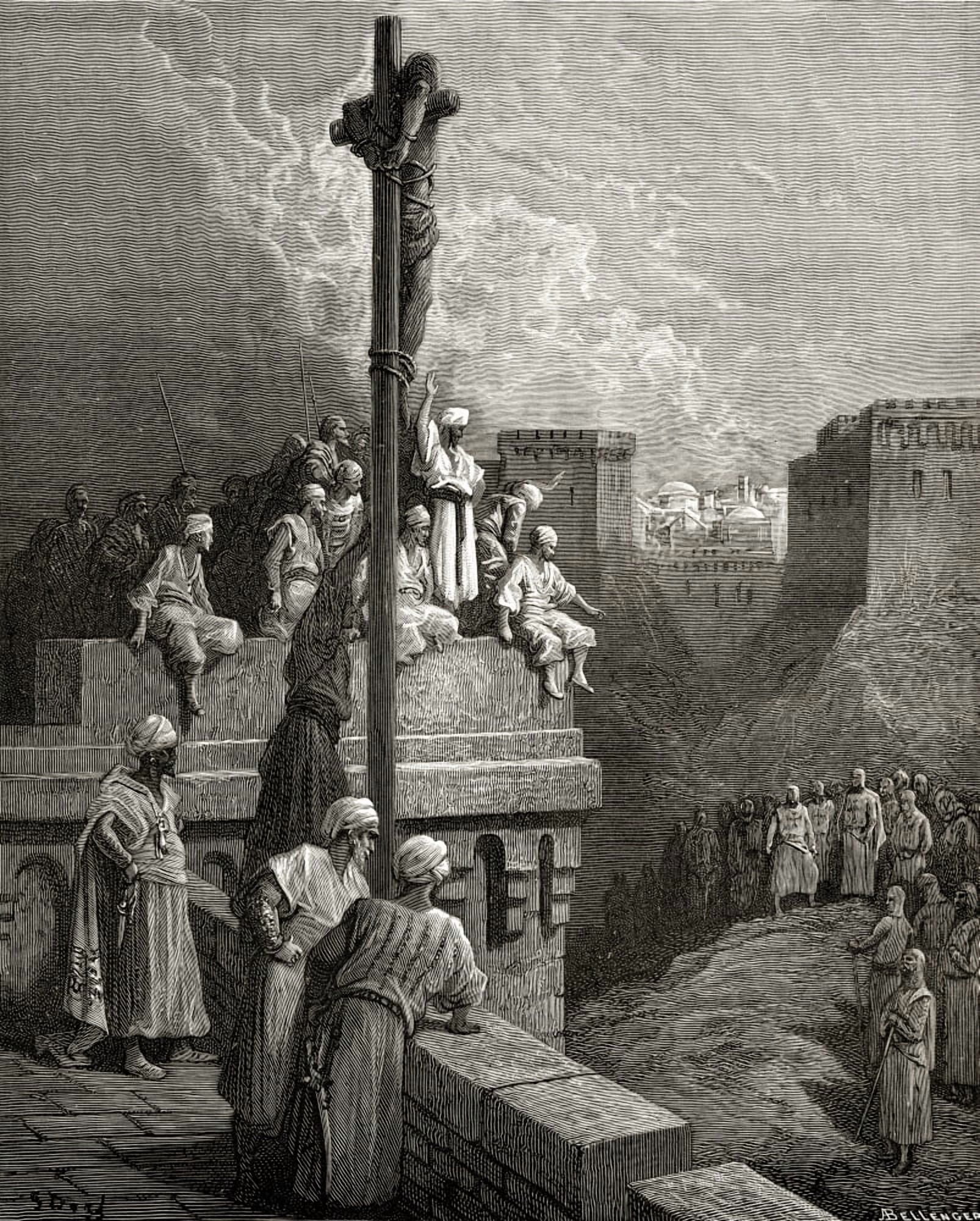Gerard Of Avesnes Exposed On The Walls Of Arsuf First Crusade1096 1146 Canvas Art - Ken Welsh Design Pics (13 x 17)