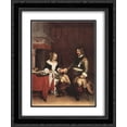thumbnail image 1 of Gerard Terborch 2x Matted 20x24 Black Ornate Framed Art Print 'Man Offering a Woman Coins', 1 of 2