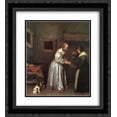 thumbnail image 1 of Gerard Terborch 2x Matted 20x24 Black Ornate Framed Art Print 'Woman Washing Hands', 1 of 2