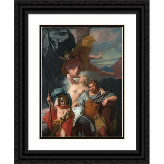 Gerard de Lairesse 11x14 Black Ornate Wood Framed Double Matted Museum Art Print Titled: Mercury Ordering Calypso to Release Odysseus (C. 1680)