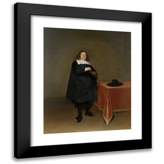 Gerard ter Borch 20x24 Black Modern Framed Museum Art Print Titled - Burgomaster Jan Van Duren (1613-1687) (ca. 1666-67)