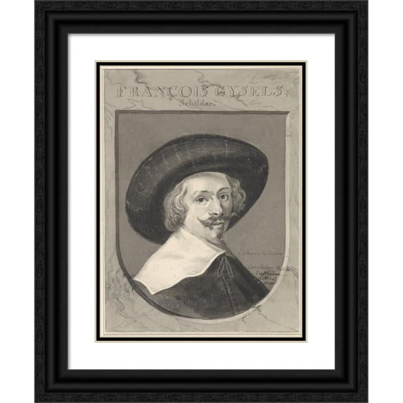 Gerard van Nijmegen 19x24 Black Ornate Framed Double Matted Museum Art Print Titled: Portrait of Frans Gijsels (1776)