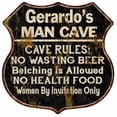thumbnail image 1 of Gerardo's Man Cave Rules Sign Shield Metal Gift 211110007407, 1 of 1