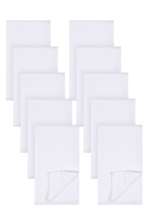 Baby Neutral White Flatfold Birdseye Diaper, 10-Pack, One Size