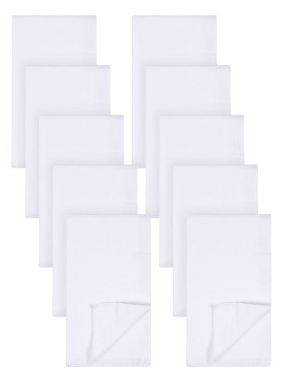 Baby Neutral White Cotton Flatfold Birdseye Diaper, 10-Pack, One Size