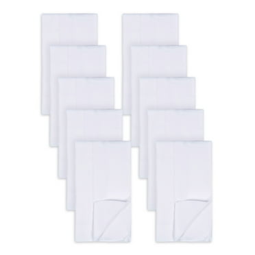 Gerber 10 Pack Prefold White Cloth Diapers - 14" x 20" Newborn Diapers – Soft, Absorbent 3-Ply 100% Cotton