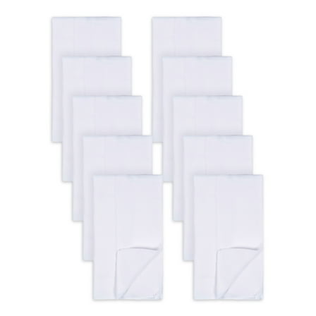 Gerber Baby Neutral White Prefold Birdseye Diaper with Absorbent Pad, 10-Pack, One Size