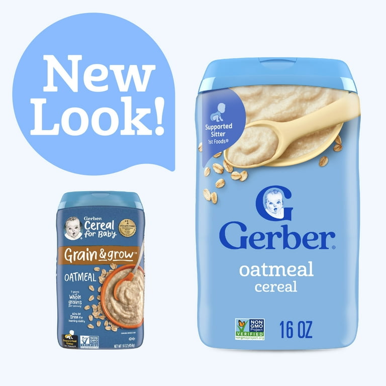 Gerber 1st Foods Baby Cereal, Grain & Grow Oatmeal, Clean Label 