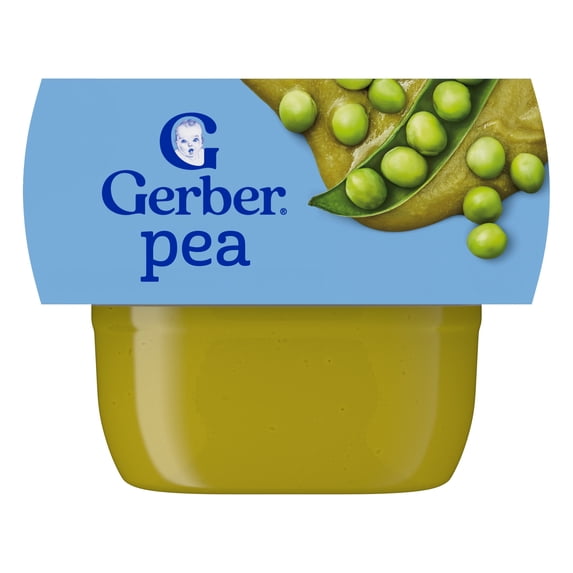 Gerber 1st Foods Baby Food, Pea Puree, Clean Label Project, 2 oz Tubs (2 Pack)