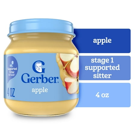 Gerber 1st Foods Natural for Baby Baby Food, Apple, 4 oz Jar
