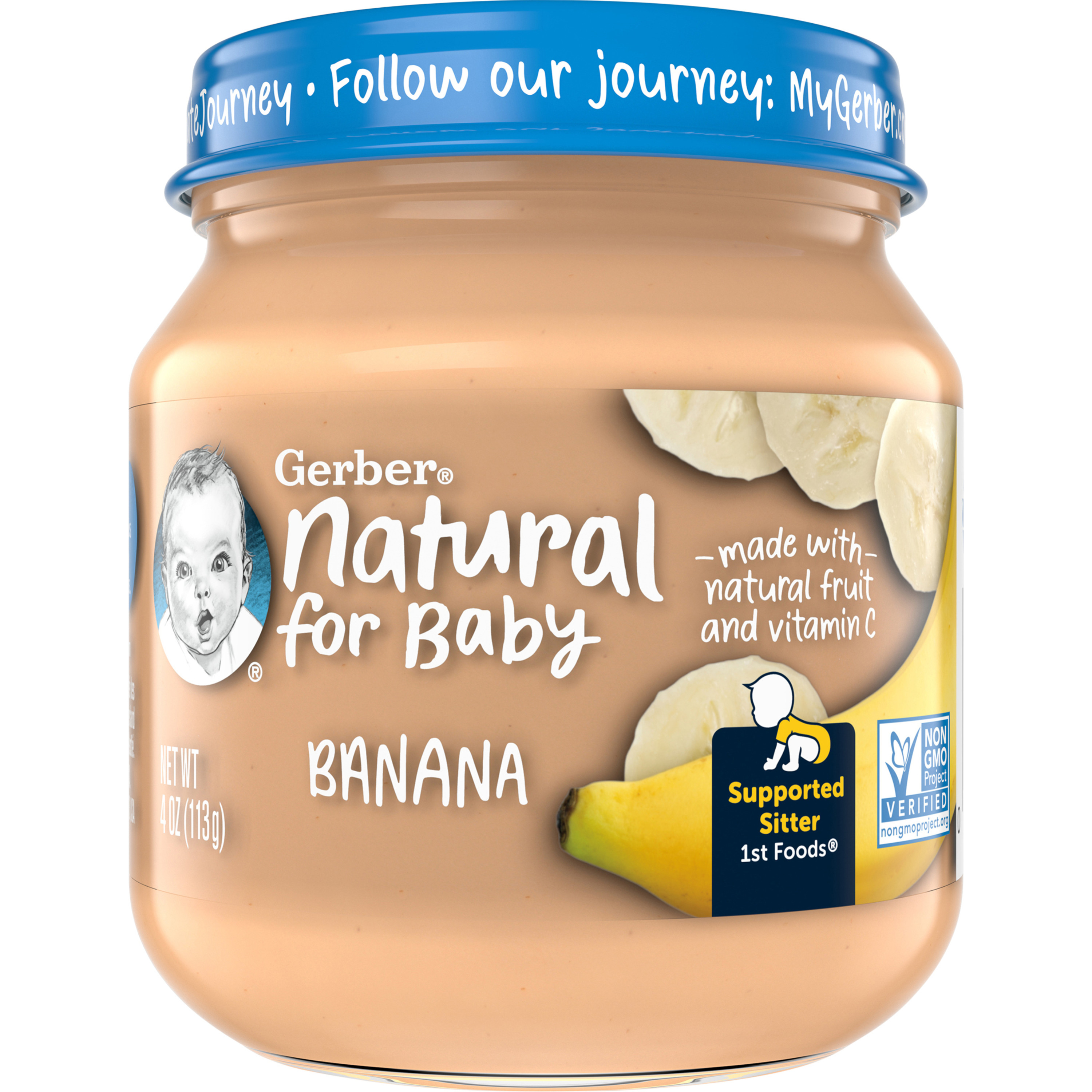 Gerber 1st Foods Organic for Baby Baby Food, Banana, 4 oz Jar (10 Pack