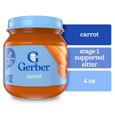 Gerber 1st Foods Natural for Baby Baby Food, Carrot, 4 oz Jar