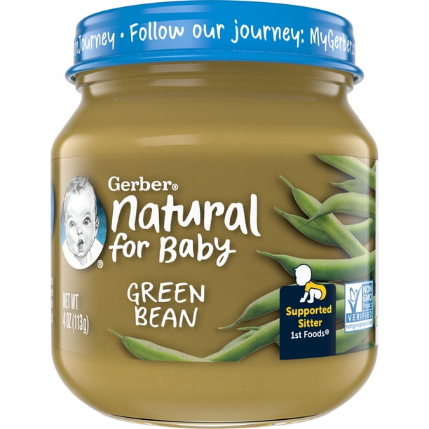 Gerber 1st Foods Natural for Baby Baby Food, Green Bean, 4 oz Jar ...