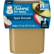 Gerber 2nd Foods, Apple Avocado Baby Food, 4 oz Tubs (2 Pack)