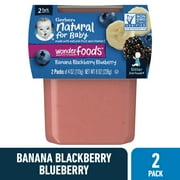 Gerber 2nd Foods Baby Food, Banana Blackberry Blueberry, 4 oz Tubs (2 Pack)