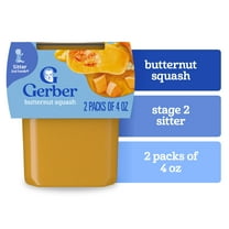Gerber Stage 2 Baby Food, Butternut Squash Puree Tubs, Baby Puree 2PK 8 oz