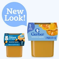 Gerber Stage 2 Baby Food, Butternut Squash Puree Tubs, Baby Puree 2PK 8 oz