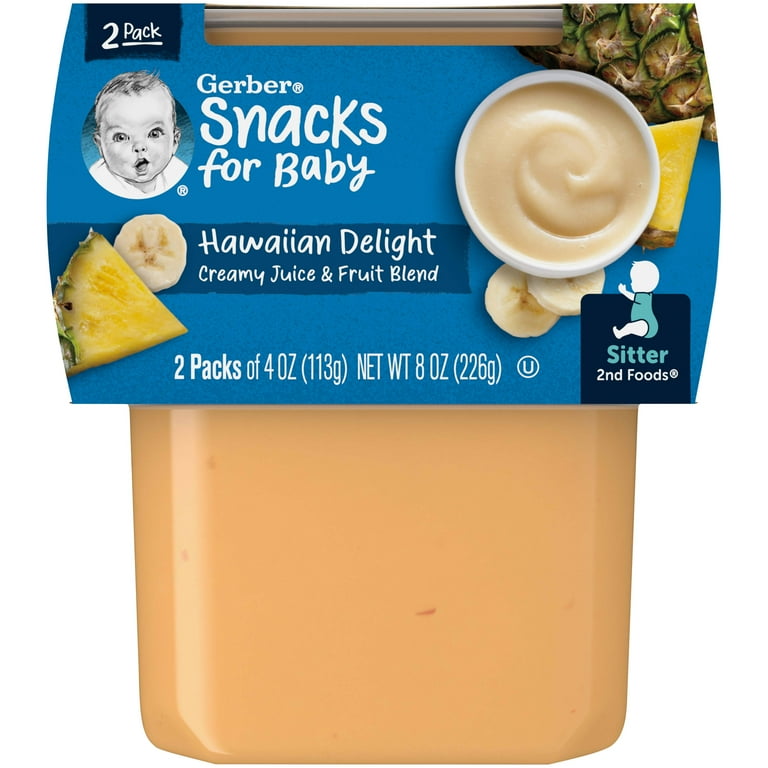 Gerber 2nd Foods Baby Food Hawaiian Delight 4 oz Tubs 2 Pack