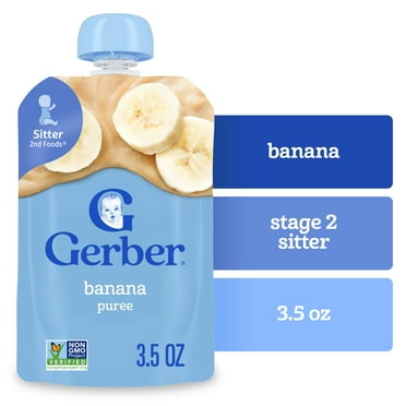 Gerber Stage 2 Baby Food, Banana Puree, 3.5 oz Pouch​
