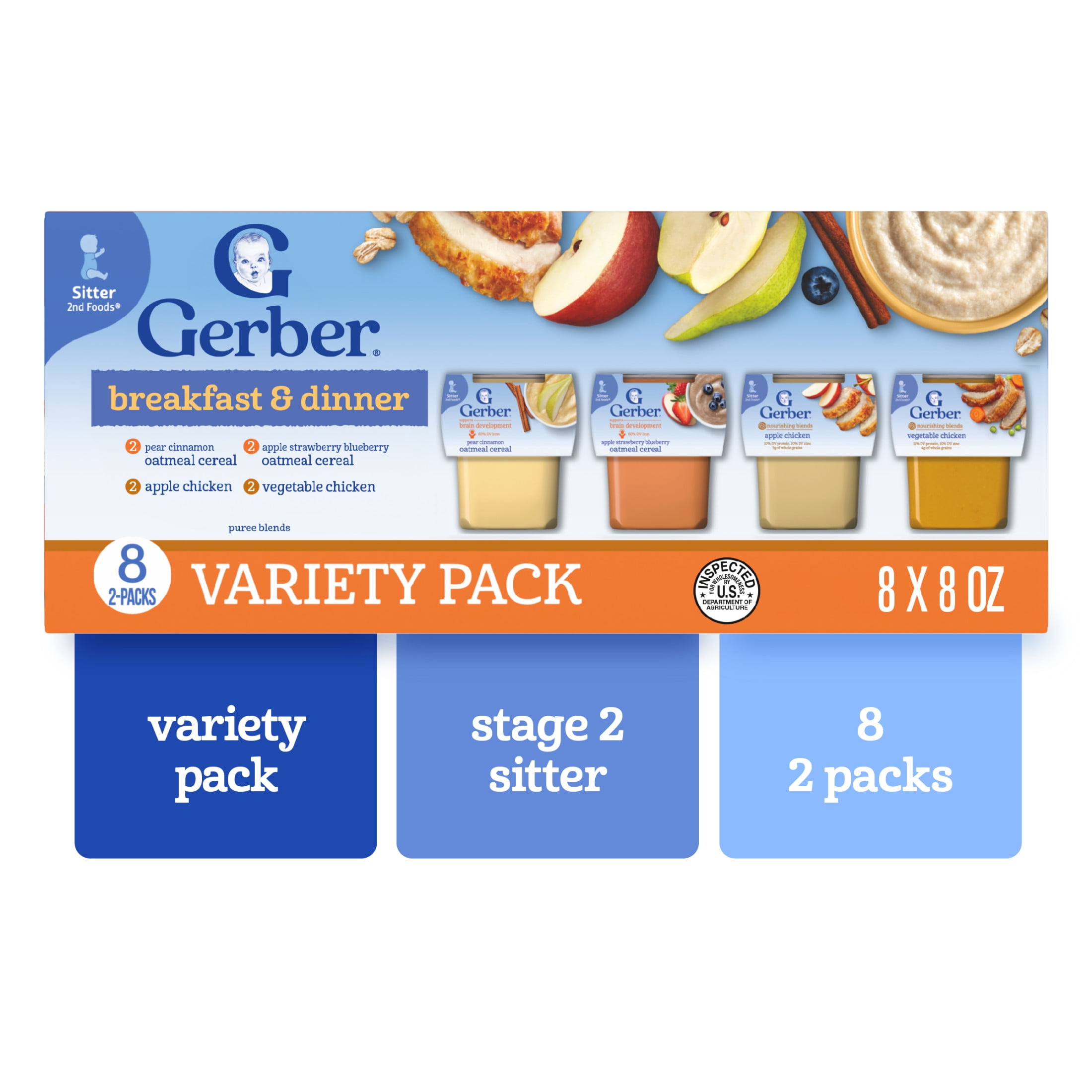 Gerber 2nd Foods Breakfast Dinner Puree Classics Baby Food