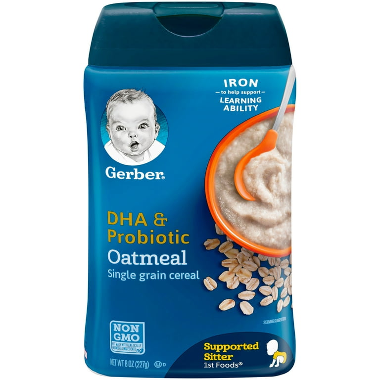 Iron Fortified Baby Oatmeal Gerber 2nd Foods DHA And Probiotic