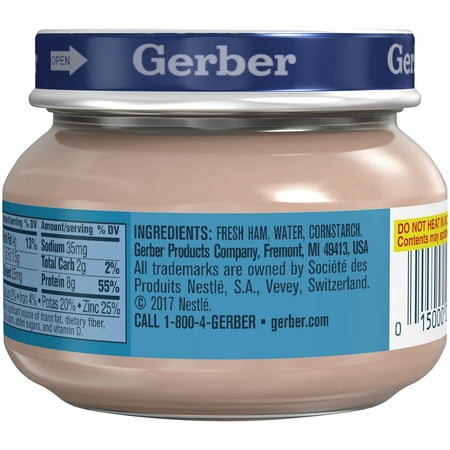 Gerber 2nd Foods Jar, Ham and Ham Gravy, 2.5 OZ, 20-Pack