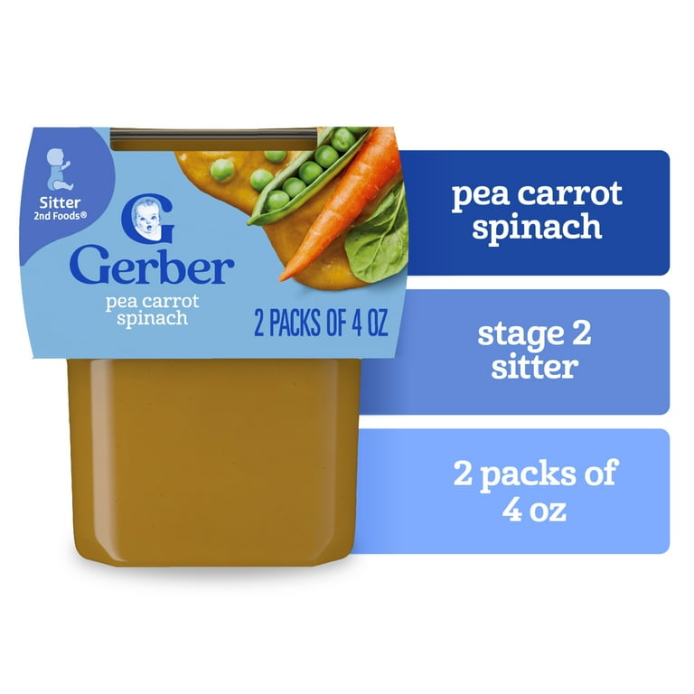 Gerber 2nd Foods Natural for Baby Veggie Power Baby Food, Pea