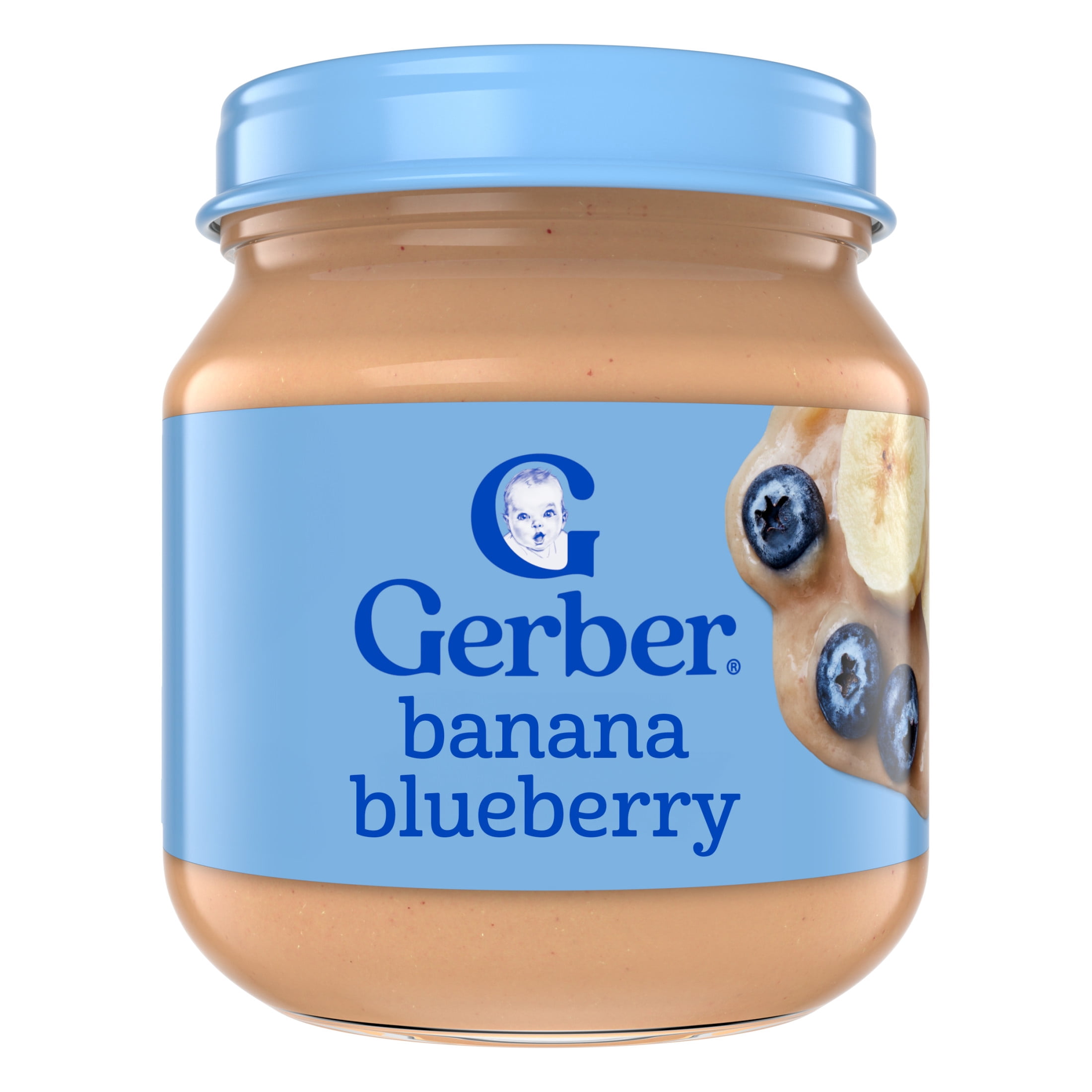 Gerber 2nd Foods Natural for Baby Wonder Foods Baby Food, Banana Blueberry, 4 oz Jar