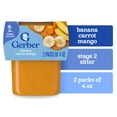thumbnail image 1 of Gerber Stage 2 Baby Food, Banana Carrot Mango Puree Tubs, Baby Puree, 2PK 8 oz, 1 of 16