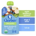 thumbnail image 1 of Gerber Stage 2 Baby Food, Organic Apple Blueberry Spinach Puree Pouch 3.5 oz, 1 of 16