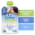thumbnail image 1 of Gerber 2nd Foods, Organic Banana Blueberry Blackberry Oatmeal, 3.5 oz Pouch, 1 of 16