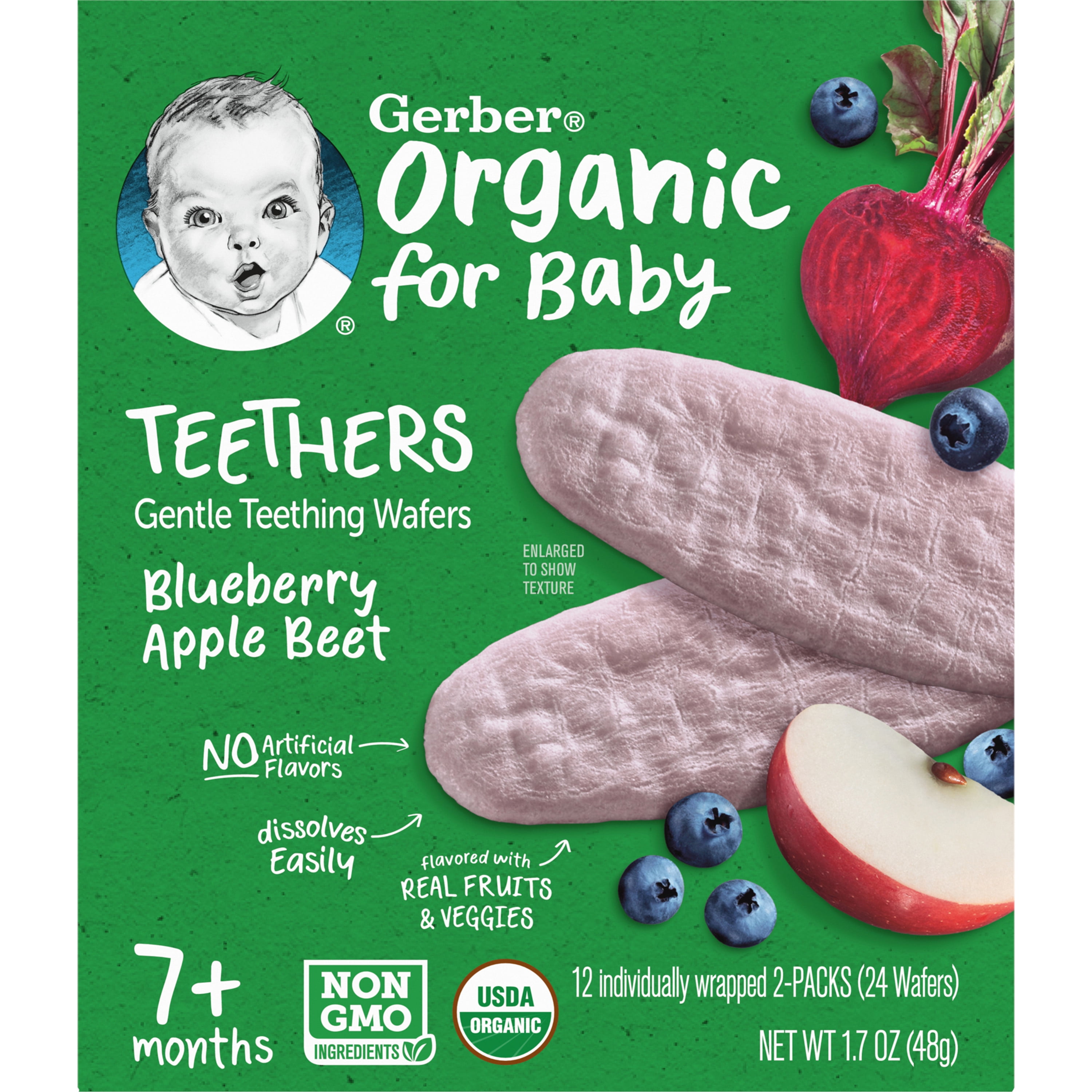 Gerber 2nd Foods Organic for Baby Teethers, Blueberry Apple Beet, 1.7