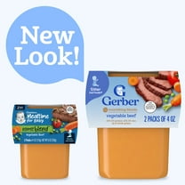 Gerber 2nd Foods PowerBlend Baby Food Vegetable Beef, 4 oz Tubs (2 Pack)