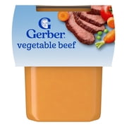 Gerber 2nd Foods PowerBlend Baby Food Vegetable Beef, 4 oz Tubs (2 Pack)