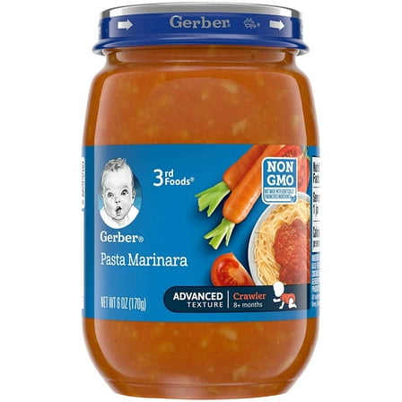 Gerber 3rd Foods Baby Food Jars, Pasta Marinara, 6 OZ, 3 Count