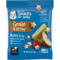 Gerber 3rd Foods Grain & Grow Puffs to Go Baby Snack, Strawberry Apple, 0.5 oz. Bag