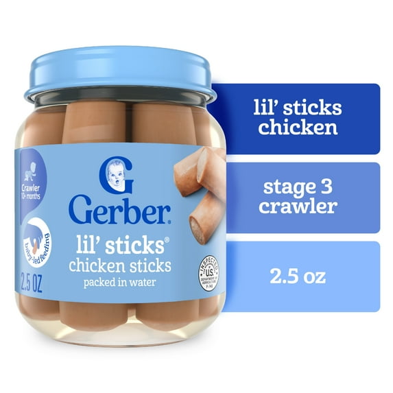 Gerber 3rd Foods Mealtime for Baby Lil' Sticks, Chicken, 2.5 oz Jar