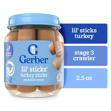 Gerber 3rd Foods Mealtime for Baby Lil' Sticks, Turkey, 2.5 oz, Jar