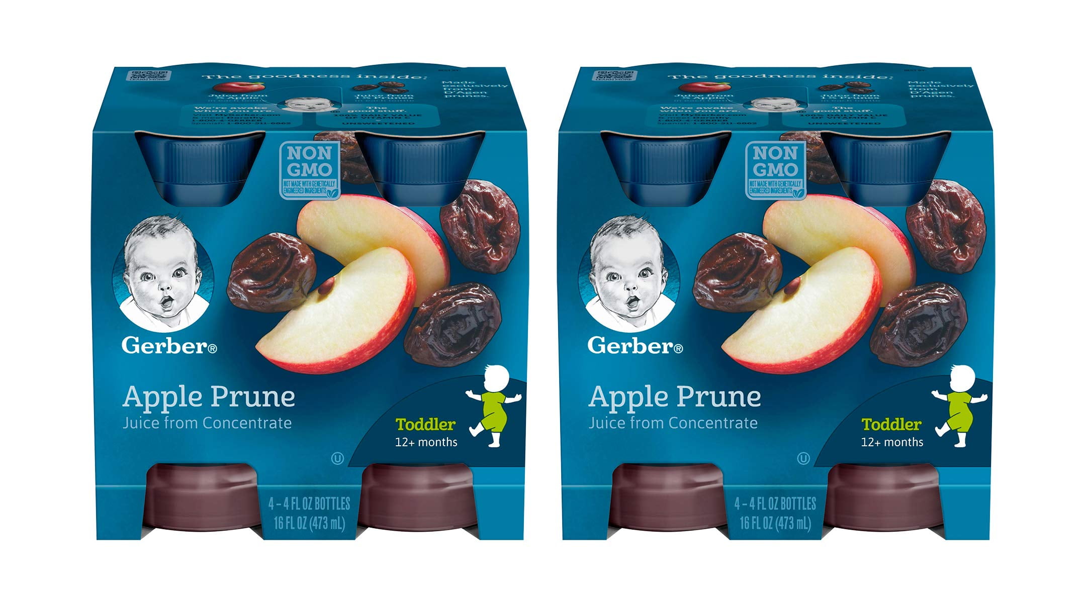 Gerber Apple Prune Juice, 100 Juice From Concentrate, 4 4 Fl Oz