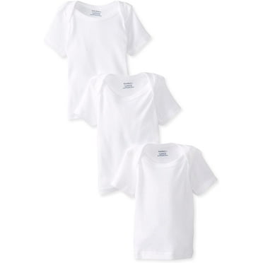 Gerber Baby 3-Pack Short-Sleeve Slip-on Shirts 0-3 Months White