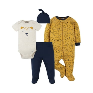 Gerber Baby Boy 4-Piece Outfit Set, Sizes Preemie - 6/9 Months