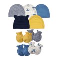 Gerber Baby Boy Assorted Caps & Mittens Accessories Bundle, 9Piece Set