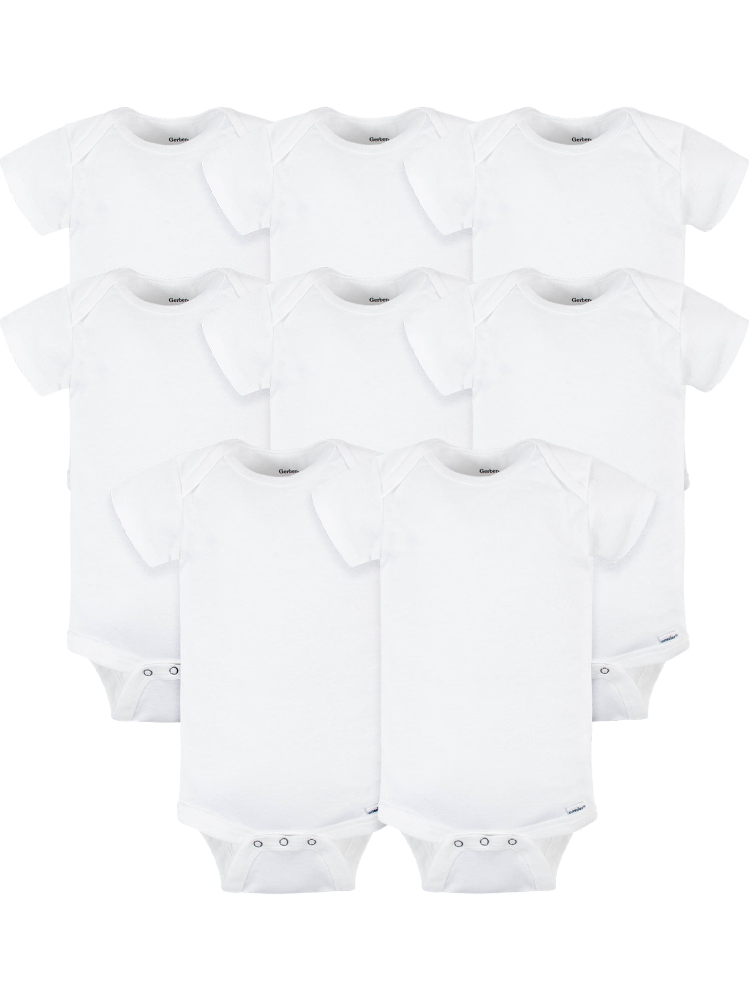 Gerber Baby Boy, Baby Girl, & Unisex White Short Sleeve Onesies