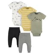 Gerber Baby Boy Bodysuits & Pants Outfit Set, 5-Piece, Newborn-12 Months