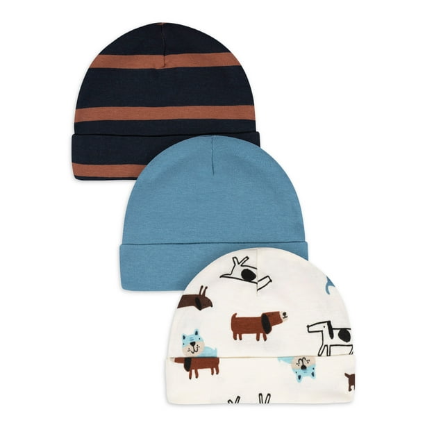 Gerber Baby Boy Caps, 3Pack, Sizes Newborn 0/6 Months