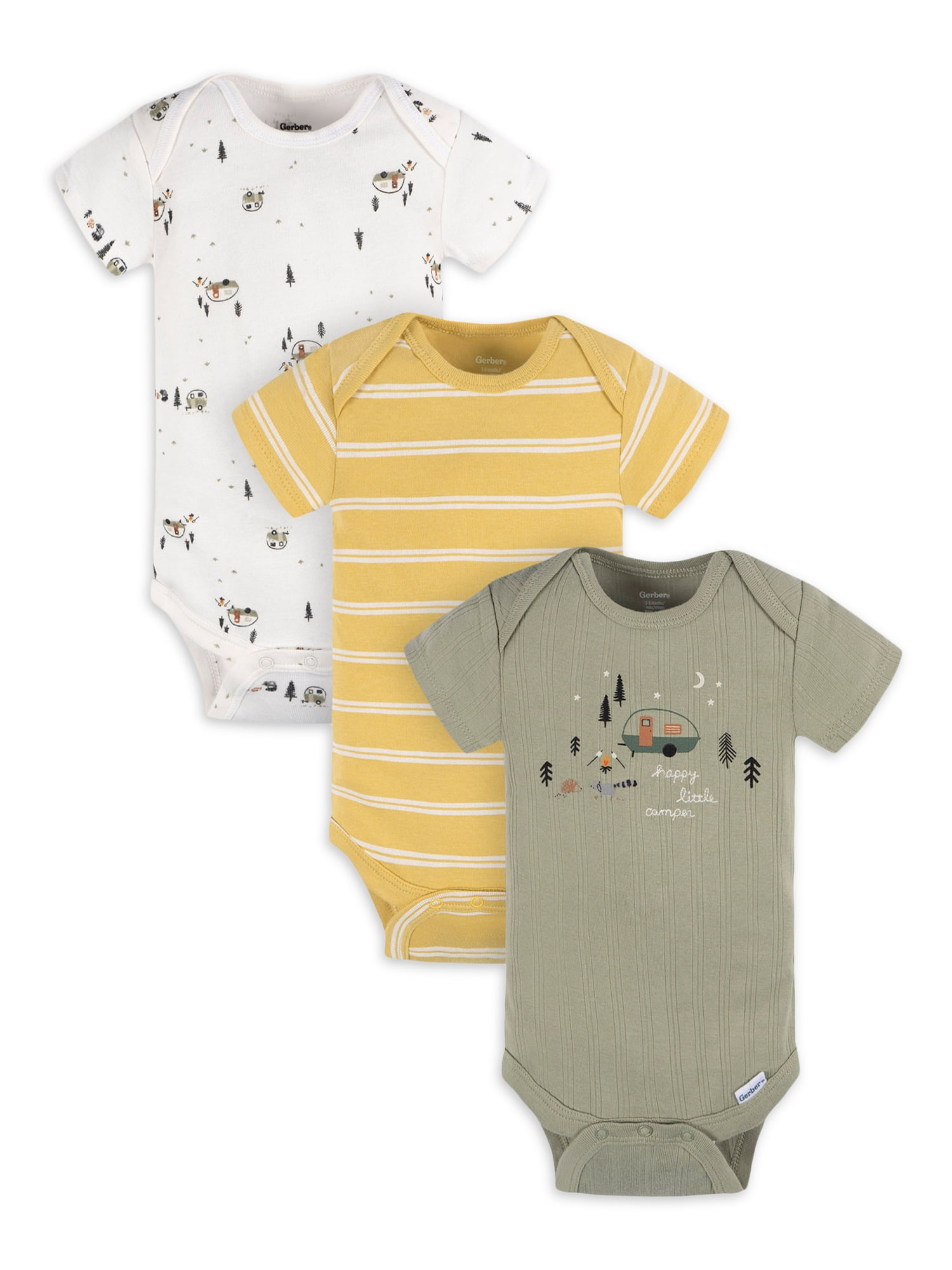 Gerber Gerber Baby Boy Casual Short Sleeve Bodysuits, 3-Pack, Sizes Preemie - 12 Months