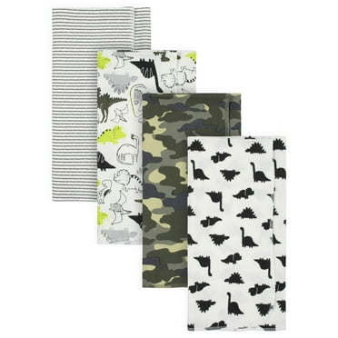 Gerber Baby Boy Flannel Blankets, 4-Pack, One Size
