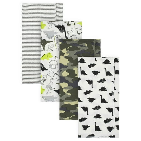 Gerber Baby Boy Flannel Receiving Blankets 4-Pack