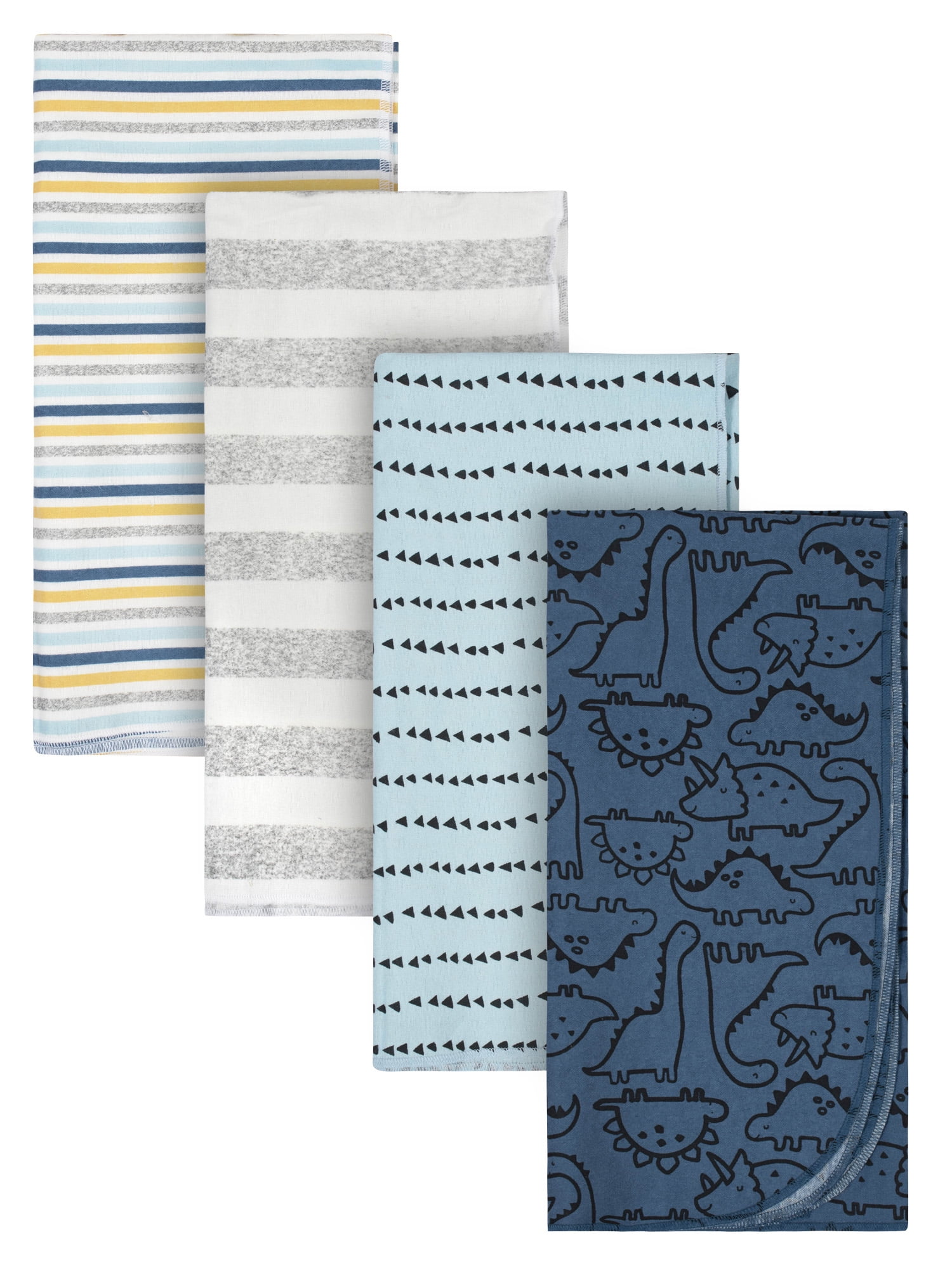 Gerber Baby Boy Flannel Blankets, 4Pack